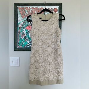 Rinascimento Italy Floral Textured Cream Sleeveless Mini Dress Women’s S Small